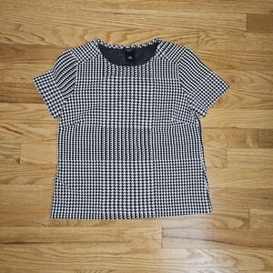 Ann Taylor Black and White Houndstooth Women's Top